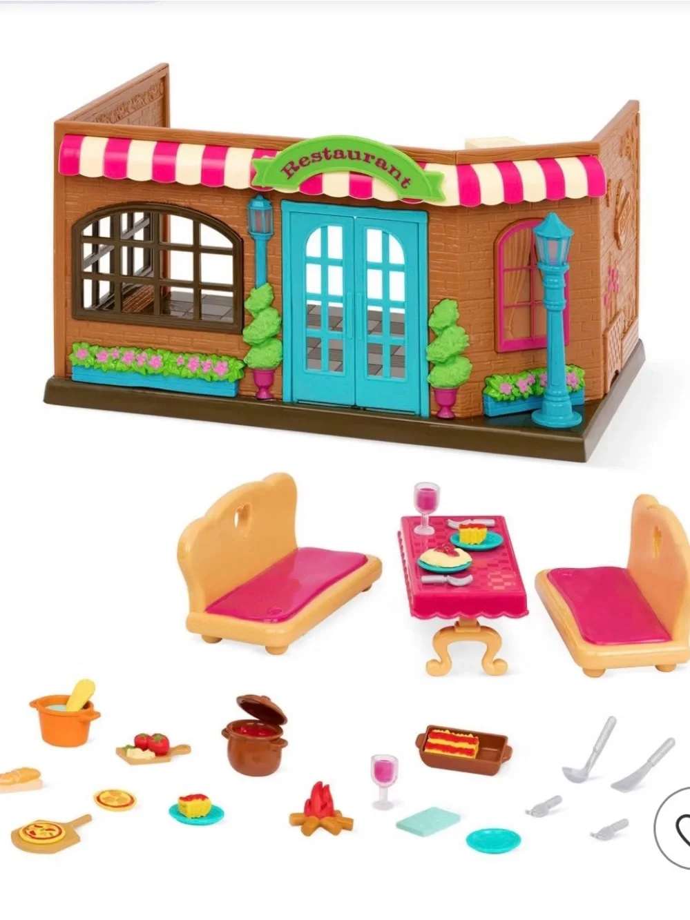 Li'l Woodzeez Pass-the-Pasta Restaurant Playset - Yellow & Brown
